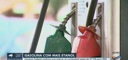 Mistura de etanol na gasolina vai ser de 30% 