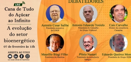 Nesta quarta tem a live: Cana de Tudo – do Açúcar ao Infinito A evolução do setor bioenergético