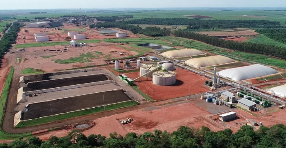 Unidade de biogás em usina da Cocal. Cooperada da Copersucar lucrou quase 50% menos entre outubro e dezembro de 2023 — Foto: Usina Cocal