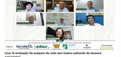 Mestres do setor dão uma aula show na live Evolução do Preparo do Solo aos Tratos Culturais da Lavoura Canavieira