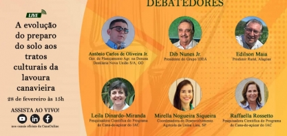 Nesta quarta, 28, tem a live: A evolução do preparo do solo aos tratos culturais da lavoura canavieira