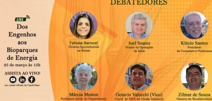 Veja os links para acompanhar a live - Dos Engenhos aos Bioparques de Energia