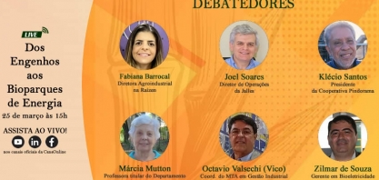 Hoje tem a live: Dos Engenhos aos Bioparques de Energia. Veja os links para acompanhar
