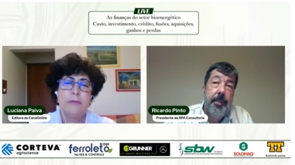 “Virá um novo ciclo de greenfields (novas unidades)”, no setor disse Ricardo Pinto, na live:  As Finanças do Setor Bioenergético