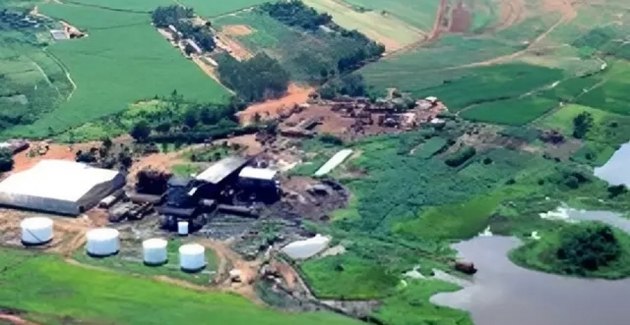 Unidade que a CBAA manteve em Sidrolândia; propriedades da empresa na região foram arrematadas (Foto: Reprodução)