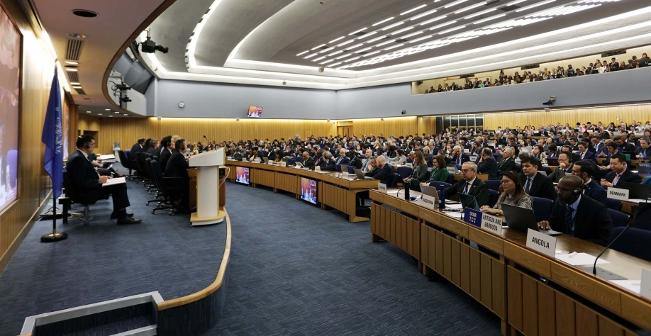 Reunião do Comitê de Proteção do Ambiente Marinho (MEPC 81) da IMO, em março de 2024 (Foto: Divulgação IMO)