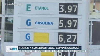 Encher o tanque com etanol pode ficar até R$ 100 mais barato do que com gasolina