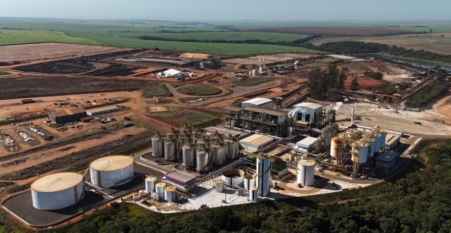Planta de etanol de segunda geração (E2G) da Raízen na Usina Bonfim, em Guariba (SP) — Foto: Raízen / Divulgação