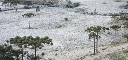 Semana começa com alerta de geada no Sul do país e chuva no Norte