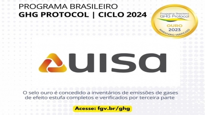 Uisa é reconhecida com Selo Ouro pelo Programa Brasileiro GHG Protocol