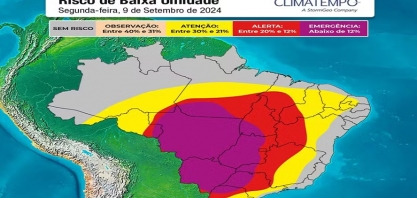 Tempo deve continuar seco e com baixa qualidade do ar em quase todo o país