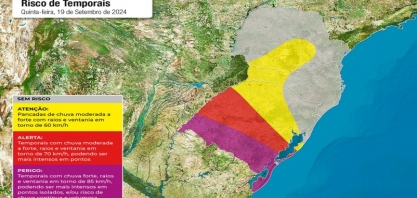 Frente fria e cavado levam temporais ao Sul; veja quando e quais áreas têm maior risco