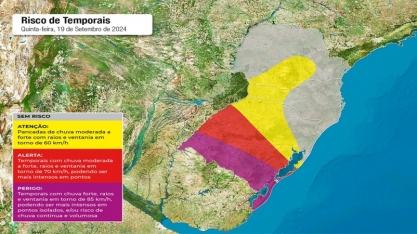 Frente fria e cavado levam temporais ao Sul; veja quando e quais áreas têm maior risco