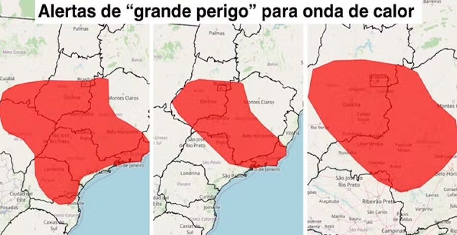 Inmet publica três alertas diferentes para onda de calor no Brasil — Foto: Inmet