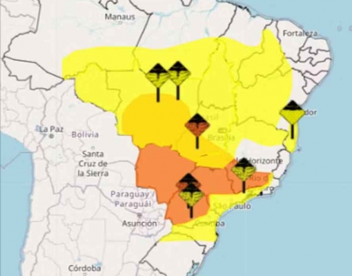 Inmet alerta para fortes chuvas em vários estados do país — Foto: Inmet