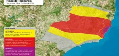 Temporais motivados por frente fria colocam estado do Sudeste em alerta