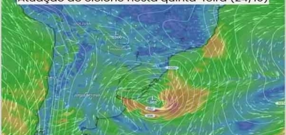 Ciclone extratropical e frente fria vão causar chuva generalizada no Brasil