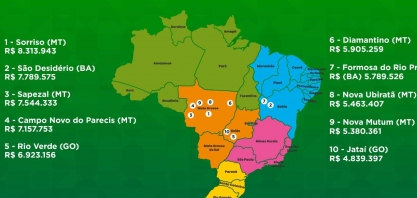 Mapa divulga os 100 municípios mais ricos do agronegócio em 2023