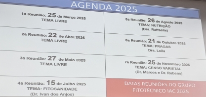 Anote a agenda das Reuniões do Grupo Fitotécnico de Cana-de-Açúcar para 2025