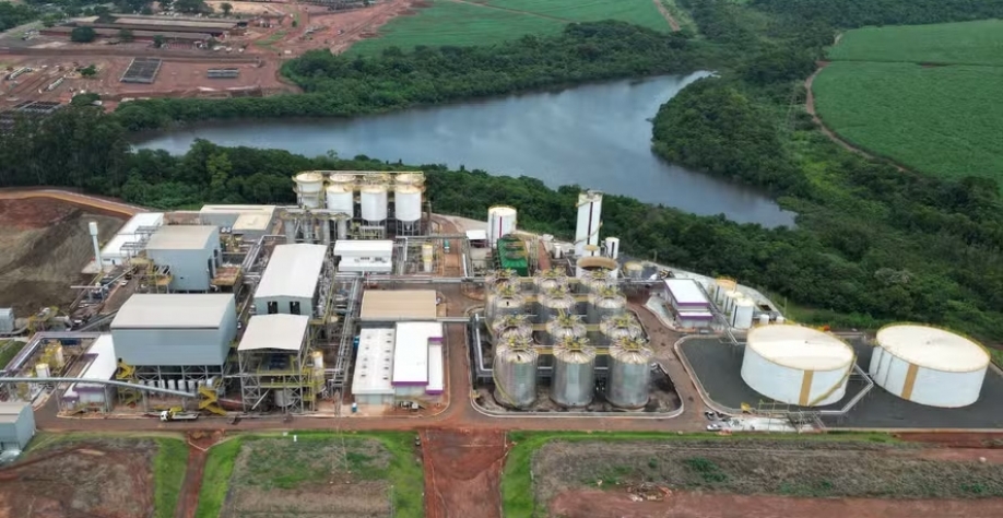 Nova planta de Etanol de Segunda Geração (E2G) da Raízen no Parque de Bioenergia Bonfim, em Guariba (SP) — Foto: Raízen / Divulgação