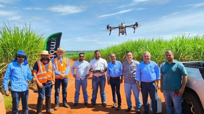 Alcoolvale recebe visita de empresa para demonstração de drone agrícola