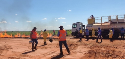 Rio Amambai Agroenergia realiza treinamento com equipe de brigada