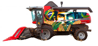 Massey Ferguson une arte e agricultura com pintura ao vivo de colheitadeira na Agrishow 2025