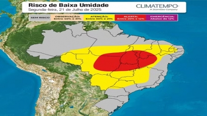 Semana começa com clima seco e deixa interior do país em alerta