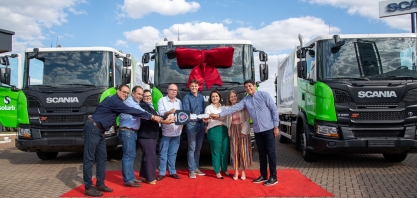 Campo Grande avança na descarbonização e recebe caminhões movidos a gás natural para coleta de lixo