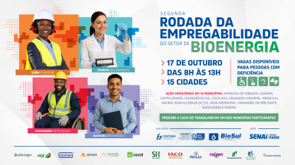 Funtrab e Biosul anunciam 2ª Rodada de Empregabilidade do Setor de Bioenergia com mais de 630 vagas em 15 municípios de MS