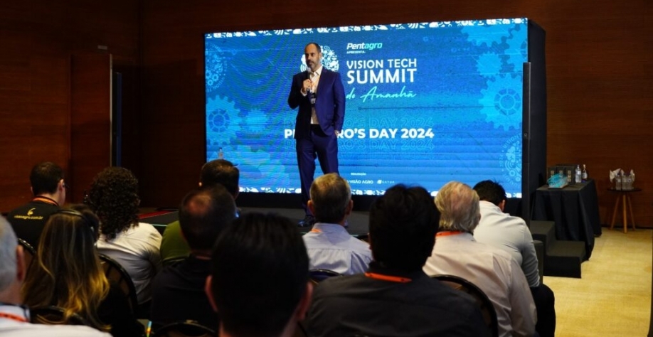 André Lins, CEO da Pentagro, durante a abertura do Pentagro’s Day no Vision Tech Summit 2024 | Arquivo: GVA Hub