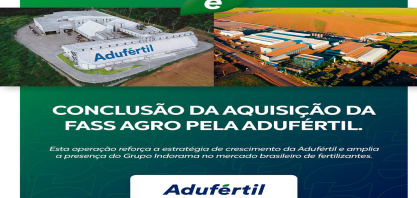 Conclusão da aquisição da Fass Agro pela Adufértil