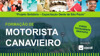 Oportunidade de desenvolvimento: Cocal promove formação gratuita de motorista canavieiro