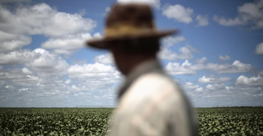 Produtor rural em colheita de soja (foto: Reuters)