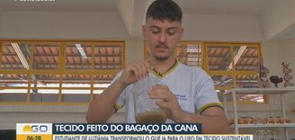 Aluno da rede pública de ensino de Goiás desenvolve tecido à base de bagaço de cana