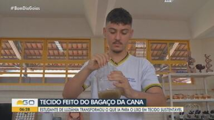 Aluno da rede pública de ensino de Goiás desenvolve tecido à base de bagaço de cana