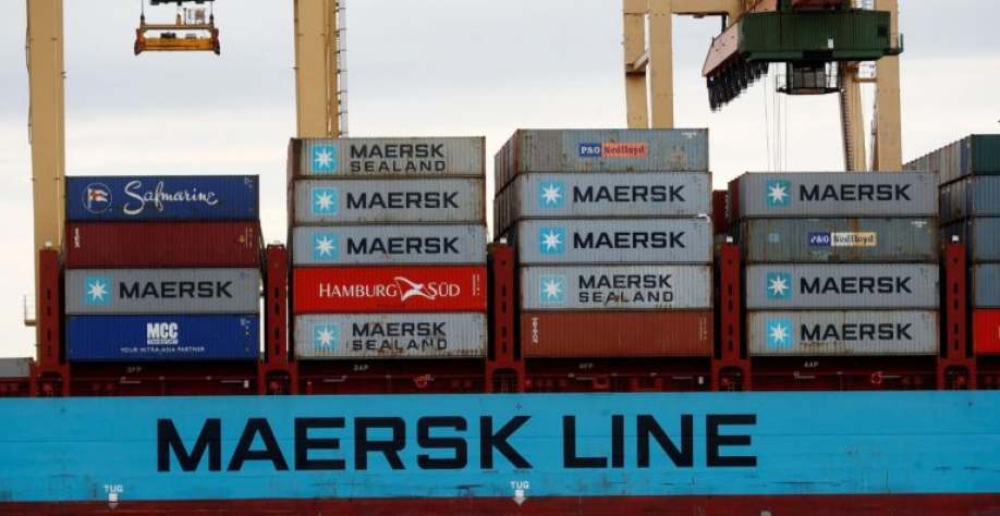 Contêineres de exportação da Maersk. Reuters