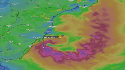 Ciclone no oceano intensifica ventos no Sul e Sudeste nesta quarta-feira
