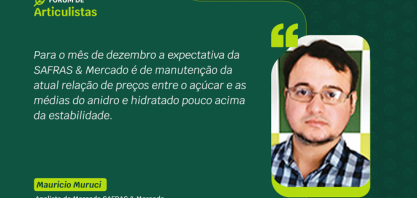 Prêmios do açúcar sobre o etanol no físico com forte redução - por Mauricio Murici