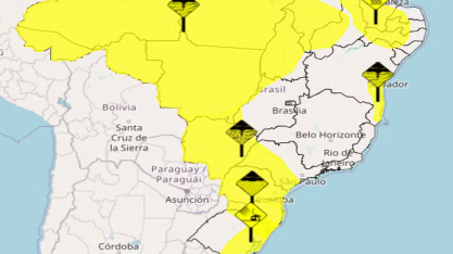 Após dias de calor intenso, semana começa com alerta de tempestade em boa parte do país