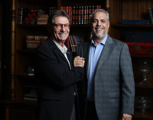 Hugo Cagno Filho e Paulo Montabone, diretor da Fenasucro & Agrocana