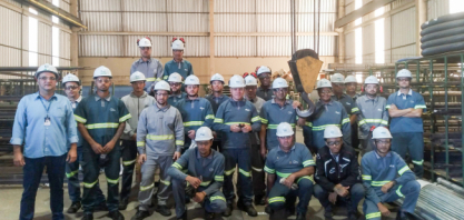 Colaboradores da Usina Estiva fazem treinamento para manuseio de ponte rolante